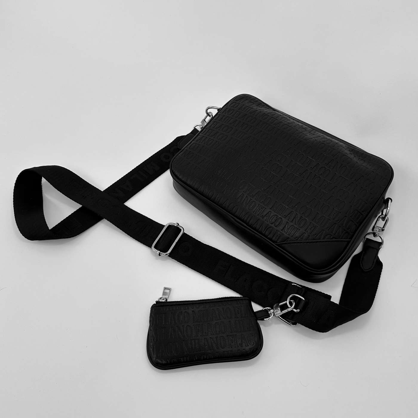 FLACO Triple Black Messenger Bag - FLACO